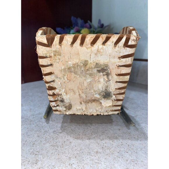 Rustic Handmade Antler & Birch Wood Decorative Sleigh Centerpiece 12.5"x6"x4.25" - Picture 6 of 7